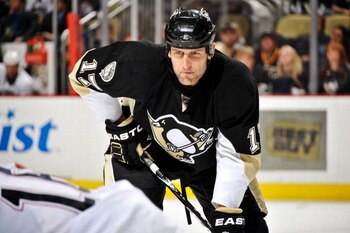 PITTSBURGH, PA - MARCH 13:  Michael Rupp #17 of the Pittsburgh Penguins waits for a face off against the Edmonton Oilers on March 13, 2011 at CONSOL Energy Center in Pittsburgh, Pennsylvania.  (Photo by Jamie Sabau/Getty Images)