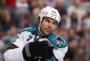 GLENDALE, AZ - MARCH 26:  Niclas Wallin #7 of the San Jose Sharks during the NHL game against the Phoenix Coyotes at Jobing.com Arena on March 26, 2011 in Glendale, Arizona.  The Sharks defeated the Coyotes 4-1.  (Photo by Christian Petersen/Getty Images)