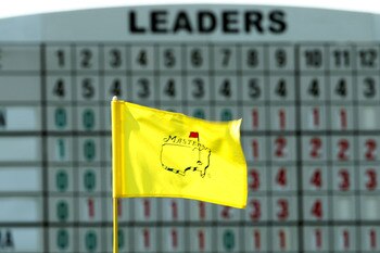 AUGUSTA, GA - APRIL 07:  A Masters flag waves during the first round of the 2011 Masters Tournament at Augusta National Golf Club on April 7, 2011 in Augusta, Georgia.  (Photo by Jamie Squire/Getty Images)