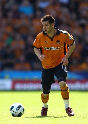 WOLVERHAMPTON, ENGLAND - APRIL 09: Matt Jarvis of Wolves in action during the Barclays Premier League match between Wolverhampton Wanderers and Everton at Molineux on April 9, 2011 in Wolverhampton, England. (Photo by Richard Heathcote/Getty Images)