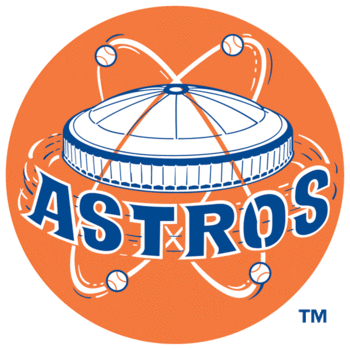 baseball logos astros houston history astrodome major league 1965 atom centerpiece addition cool