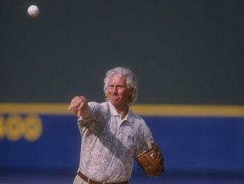 31 Mar 1998:  Announcer and former player Don Sutton of the Atlanta Braves in action during a game against the Milwaukee Brewers at Turner Field in Atlanta, Georgia. The Braves defeated the Brewers 2-1. Mandatory Credit: Andy Lyons  /Allsport