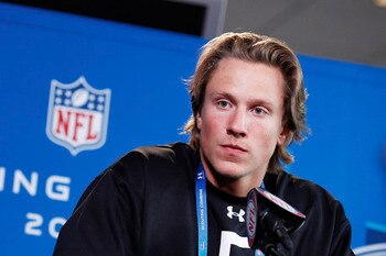 INDIANAPOLIS, IN - FEBRUARY 25:  Missouri Tigers quarterback Blaine Gabbert answers questions during a media session at the 2011 NFL Scouting Combine at Lucas Oil Stadium on February 25, 2011 in Indianapolis, Indiana. (Photo by Joe Robbins/Getty Images)