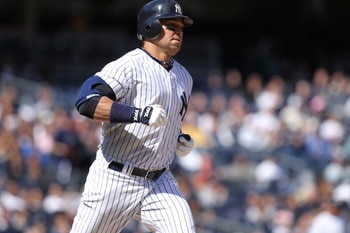NEW YORK, NY - APRIL 03:  Nick Swisher #33 of the New York Yankees against the Detroit Tigers at Yankee Stadium on April 3, 2011 in the Bronx borough of New York City.  (Photo by Nick Laham/Getty Images)