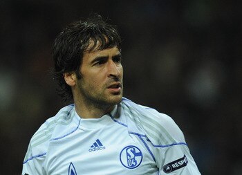 MILAN, ITALY - APRIL 05:  Raul of Schalke 04 looks on during the UEFA Champions League Quarter Final match between FC Internazionale Milano and Schalke 04 at San Siro Stadium on April 5, 2011 in Milan, Italy.  (Photo by Valerio Pennicino/Getty Images)