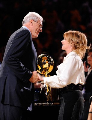 ... Business Operations Jeanie Buss before the season opening game against
