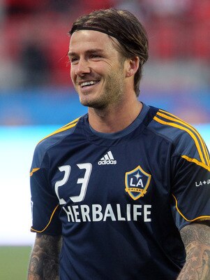 TORONTO, CANADA - APRIL 13: David Beckham #23 of Los Angeles Galaxy smiles during warmup before  MLS action at BMO Field April 13, 2011 in Toronto, Ontario, Canada. (Photo by Abelimages/Getty Images)