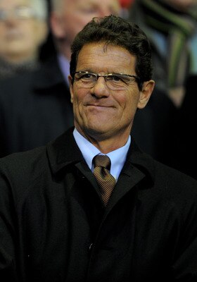 LIVERPOOL, ENGLAND - APRIL 11:  England Manager Fabio Capello looks on prior to the Barclays Premier League match between Liverpool and Manchester City at Anfield on April 11, 2011 in Liverpool, England. (Photo by Michael Regan/Getty Images)