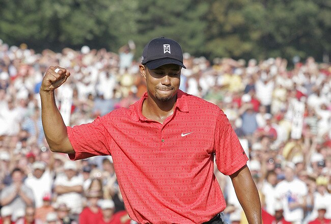 UNITED STATES - AUGUST 06:  Tiger Woods wins his 50th PGA TOUR event during the fourth and final round of the Buick Open at Warwick Hills Golf and Country Club in Grand Blanc, Michigan on August 6, 2006.  (Photo by Michael Cohen/Getty Images)