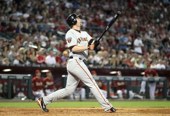 Huff admires a deep drive