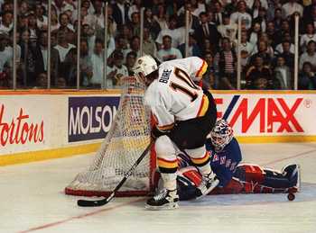 The iconic Mike Richter stop on Pavel Bure in Game Four of the 1994 Stanley Cup Finals.