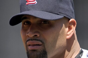 LOS ANGELES, CA - APRIL 17:  Albert Pujols #5 of the St. Louis Cardinals before the game against the Los Angeles Dodgers at Dodger Stadium on April 17, 2011 in Los Angeles, California.  (Photo by Harry How/Getty Images)