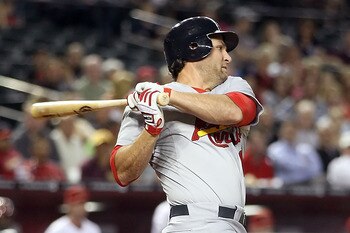PHOENIX, AZ - APRIL 12:  Lance Berkman #12 of the St. Louis Cardinals bats against the Arizona Diamondbacks during the Major League Baseball game at Chase Field on April 12, 2011 in Phoenix, Arizona. The Diamondbacks defeated the Cardinals 13-8.  (Photo b