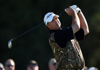 LA JOLLA, CA - JANUARY 28:  Boo Weekley tees off the 12th hole during the second round of the Farmers Insurance Open at Torrey Pines on January 28, 2011 in La Jolla, California. (Photo by Donald Miralle/Getty Images)