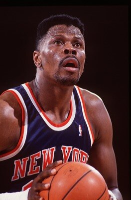1992-1993:  PATRICK EWING OF THE NEW YORK KNICKS AT THE FREE THROW LINE DURING THE KNICKS GAME AT THE DENVER NUGGETS. Mandatory Credit: Tim Defrisco/ALLSPORT