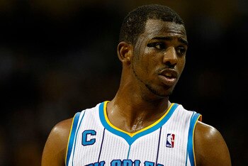 NEW ORLEANS, LA - APRIL 24:  Chris Paul #3 of the New Orleans Hornets reacts to a call during a game with the Los Angeles Lakers in Game Four of the Western Conference Quarterfinals in the 2011 NBA Playoffs at New Orleans Arena on April 24, 2011 in New Or