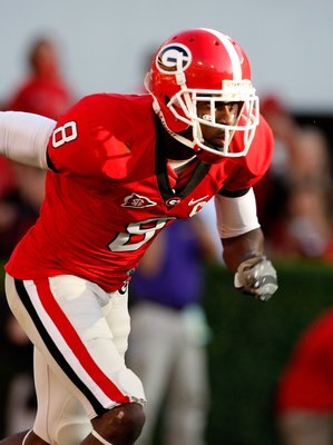 ATHENS, GA - OCTOBER 03:  A.J. Green #8 of the Georgia Bulldogs against the Louisiana State University Tigers at Sanford Stadium on October 3, 2009 in Athens, Georgia.  (Photo by Kevin C. Cox/Getty Images)