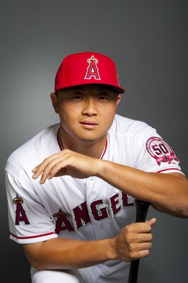 TEMPE, AZ - FEBRUARY 21: Hank Conger #16 of the Los Angeles Angels of Anaheim poses during their photo day at Tempe Diablo Stadium on February 21, 2011 in Tempe, Arizona.  (Photo by Rob Tringali/Getty Images)