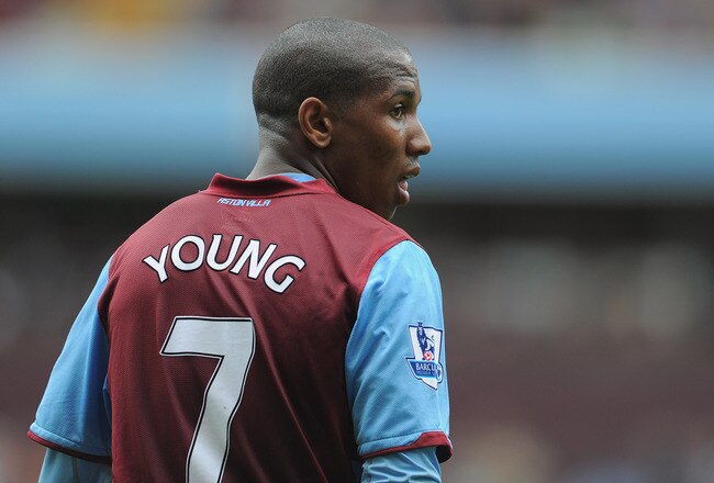 BIRMINGHAM, ENGLAND - MAY 07:  Ashley Young of Villa looks on during the Barclays Premier League match between Aston Villa and Wigan Athletic on May 7, 2011 in Birmingham, England.  (Photo by Michael Regan/Getty Images)