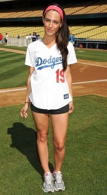 hot girl in baseball jersey