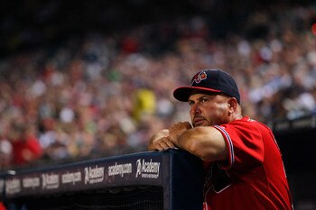 ATLANTA, GA - MAY 29:  Fredi Gonzalez #33 of the Atlanta Braves looks on during the game against the Cincinnati Reds at Turner Field on May 29, 2011 in Atlanta, Georgia.  (Photo by Kevin C. Cox/Getty Images)