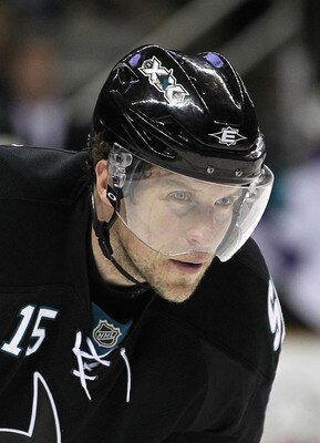 SAN JOSE, CA - APRIL 23:  Dany Heatley #15 of the San Jose Sharks in action against the Los Angeles Kings in game five of the Western Conference Quarterfinals during the 2011 NHL Stanley Cup Playoffs at HP Pavilion on April 23, 2011 in San Jose, Californi