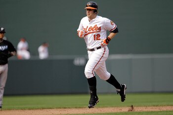 BALTIMORE, MD - JUNE 05:  Mark Reynolds #12 of the Baltimore Orioles runs the bases after hitting a solo home run against the Toronto Blue Jays at Oriole Park at Camden Yards on June 5, 2011 in Baltimore, Maryland.  (Photo by Rob Carr/Getty Images)