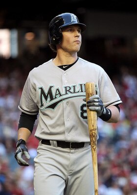 PHOENIX, AZ - MAY 30:  Chris Coghlan #8 of the Florida Marlins at bat during the Major League Baseball game against the Arizona Diamondbacks at Chase Field on May 30, 2011 in Phoenix, Arizona. The Diamondbacks defeated the Marlins 15-4.  (Photo by Christi