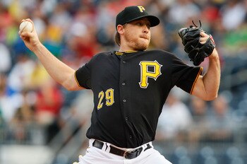 PITTSBURGH - JUNE 07:  Kevin Correia #29 of the Pittsburgh Pirates pitches against the Arizona Diamondbacks during the game on June 7, 2011 at PNC Park in Pittsburgh, Pennsylvania.  (Photo by Jared Wickerham/Getty Images)