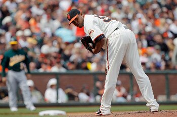 SAN FRANCISCO, CA - MAY 22:  Ramon Ramirez #52 of the San Francisco Giants pitches against the Oakland A's at AT&T Park on May 22, 2011 in San Francisco, California.  The Giants won 5-4.  (Photo by Brian Bahr/Getty Images)