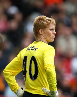 ABERDEEN, UNITED KINGDOM - JULY 12:  Ben Amos of Manchester United looks on during the pre-season friendly match between Aberdeen and Manchester United at Pittodrie Stadium on July 12, 2008 in Aberdeen, Scotland.  (Photo by Phil Cole/Getty Images)