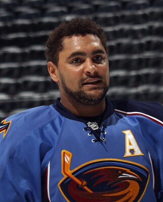 ATLANTA, GA - MARCH 27: Dustin Byfuglien #33 of the Atlanta Thrashers skates against the Ottawa Senators at the Philips Arena on March 27, 2011 in Atlanta, Georgia. The Thrashers defeated the 5-4 in the shoot out.  (Photo by Bruce Bennett/Getty Images)