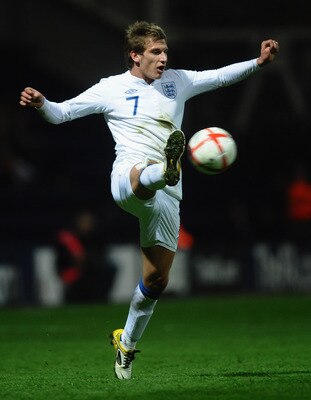 PRESTON, LANCASHIRE - MARCH 28: Marc Albrighton of England in action during the International Friendly match between England U-21 and Iceland U21 at Deepdale on March 28, 2011 in Preston, Lancashire.  (Photo by Laurence Griffiths/Getty Images)