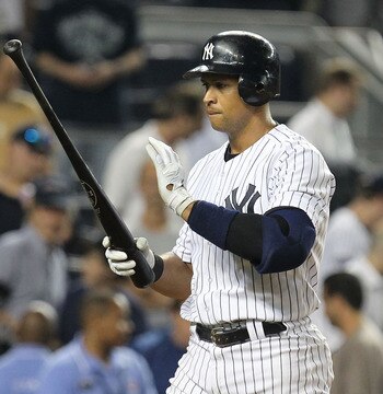 NEW YORK, NY - JUNE 07:  Alex Rodriguez #13 of the New York Yankees reacts after striking out to end the game against Jonathan Papelbon #58 of the Boston Red Sox during their game on June 7, 2011 at Yankee Stadium in the Bronx borough of New York City.  (