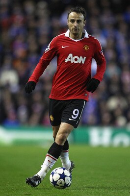 GLASGOW, SCOTLAND - NOVEMBER 24:  Dimitar Berbatov of Manchester United during the UEFA Champions League Group C match between Glasgow Rangers and Manchester United at Ibrox on November 24, 2010 in Glasgow, Scotland.  (Photo by Alex Livesey/Getty Images)