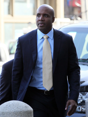 SAN FRANCISCO, CA - APRIL 12:  Former Major League Baseball player Barry Bonds arrives at federal court on April 12, 2011 in San Francisco, California.  The jury is deliberating for the third day in the Barry Bonds perjury trial where the former baseball