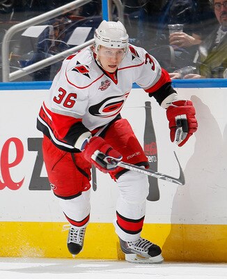 ATLANTA, GA - DECEMBER 16:  Jussi Jokinen #36 of the Carolina Hurricanes against the Atlanta Thrashers at Philips Arena on December 16, 2010 in Atlanta, Georgia.  (Photo by Kevin C. Cox/Getty Images)