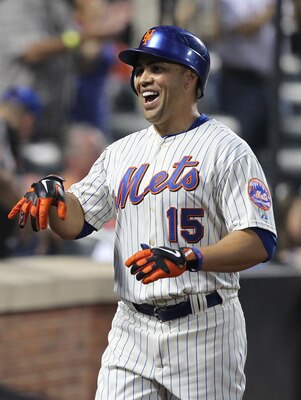 NEW YORK, NY - JUNE 18:  Carlos Beltran #15 of the New York Mets celebrates a two run home run with teamates in the fifth inning against the Los Angeles Angels of Anaheim during their game on June 18, 2011 at Citi Field in the Flushing neighborhood of the