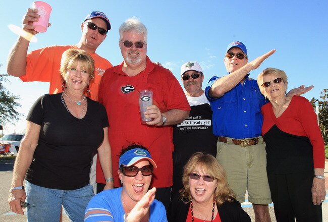 JACKSONVILLE, FL - OCTOBER 30:  Fans tailgate at EverBank field prior to the game between the Georgia Bulldogs and the Florida Gators on October 30, 2010 in Jacksonville, Florida.  (Photo by Sam Greenwood/Getty Images)
