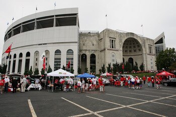 COLUMBUS, OH - SEPTEMBER 27:  Ohio State Buckeyes fans tailgate in a parking lot outside Ohio Stadium before their game against the Minnesota Golden Gophers on September 27, 2008 in Columbus, Ohio.  (Photo by Jamie Sabau/Getty Images)