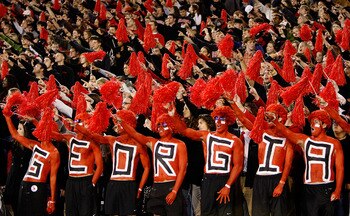 ATHENS, GA - NOVEMBER 21:  Fans of the Georgia Bulldogs cheer before the game agaisnt the Kentucky Wildcats at Sanford Stadium on November 21, 2009 in Athens, Georgia.  (Photo by Kevin C. Cox/Getty Images)