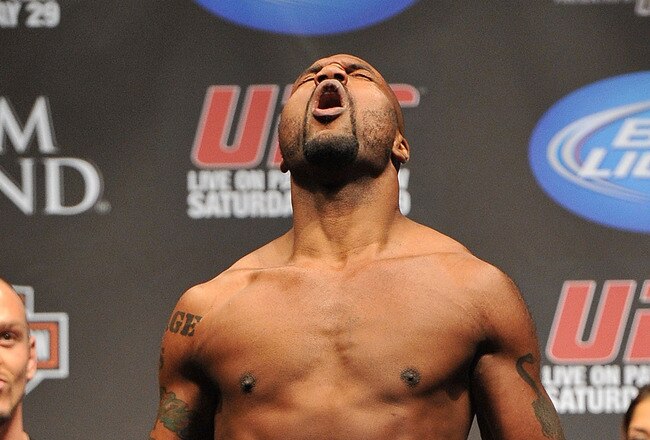 LAS VEGAS - MAY 28:  UFC fighter Quinton 'Rampage' Jackson  weighs in for his fight against UFC fighter Rashad Evans at UFC 114: Rampage versus Rashad at the Mandalay Bay Hotel on May 28, 2010 in Las Vegas, Nevada.  (Photo by Jon Kopaloff/Getty Images)