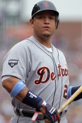 DENVER, CO - JUNE 19:  Miguel Cabrera #24 of the Detroit Tigers looks on from the on deck circle as he prepares to take an at bat against the Colorado Rockies at Coors Field on June 19, 2011 in Denver, Colorado.  (Photo by Doug Pensinger/Getty Images)
