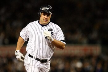 NEW YORK - OCTOBER 19:  Lance Berkman #17 of the New York Yankees runs the bases against the Texas Rangers in Game Four of the ALCS during the 2010 MLB Playoffs at Yankee Stadium on October 19, 2010 in the Bronx borough of New York City.  (Photo by Andrew