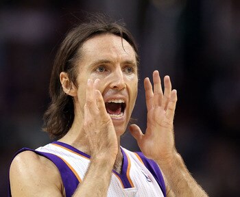 PHOENIX, AZ - APRIL 13:  Steve Nash #13 of the Phoenix Suns during the NBA game against the San Antonio Spurs at US Airways Center on April 13, 2011 in Phoenix, Arizona.  NOTE TO USER: User expressly acknowledges and agrees that, by downloading and or usi
