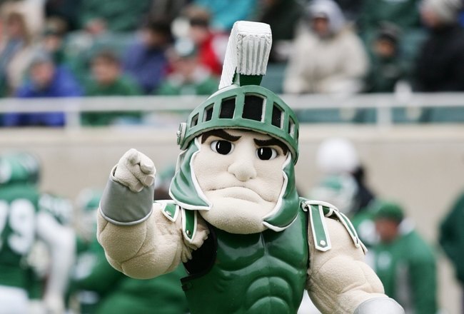 EAST LANSING, MI - NOVEMBER 11:  The Michigan State Spartans mascot Sparty walks on the field during the game against the Minnesota Golden Gophers at Spartan Stadium on November 11, 2006 in East Lansing, Michigan. Minnesota won 31-18. (Photo by Harry How/