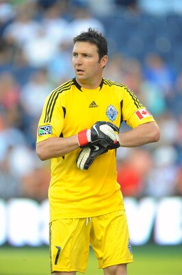 KANSAS CITY, KS - JUNE 25:  Joe Cannon #1 of Vancouver Whitecaps FC looks on against the Sporting Kansas City on June 25, 2011 at LiveStrong Sporting Park in Kansas City, Kansas. Sporting Kansas City won 2-1. (Photo by G. Newman Lowrance/Getty Images)