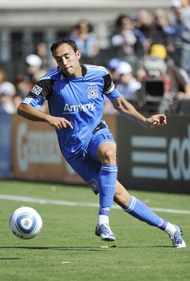 SANTA CLARA, CA - JUNE 25: Ramiro Corrales #12 of the San Jose Earthquakes in action against the Los Angeles Galaxy during an MLS soccer game at Buck Shaw Stadium on June 25, 2011 in Santa Clara, California. The game ended in a 0-0 tie. (Photo by Thearon