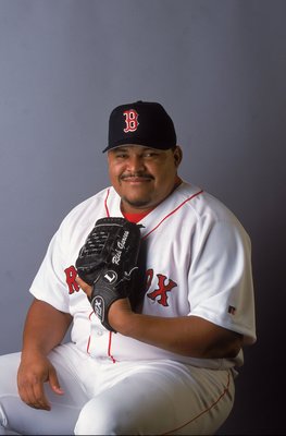 25 Feb 2001:  Rich Garces #34 of the Boston Red Sox poses for a studio portrait during Spring Training at the City of Palms Park in Fort Myers, FloridaMandatory Credit: Rick Stewart  /Allsport