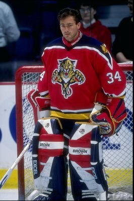 11 Jan, 1997:  John Vanbiesbrouck #34 of the Florida Panthers in action during a game against the Calgary Flames at the Canadien Airlines Saddledome in Calgary Canada. Mandatory Credit: Ian Tomlinson  /Allsport